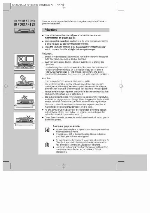 Mode d'emploi DAEWOO VCR5500