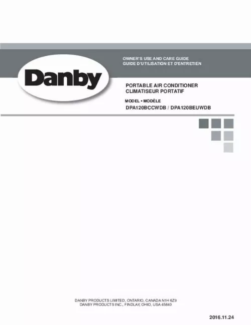 Mode d'emploi DANBY DPA120BCCWDB
