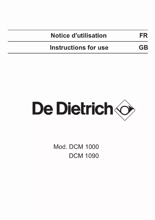Mode d'emploi DE DIETRICH DCM1000B