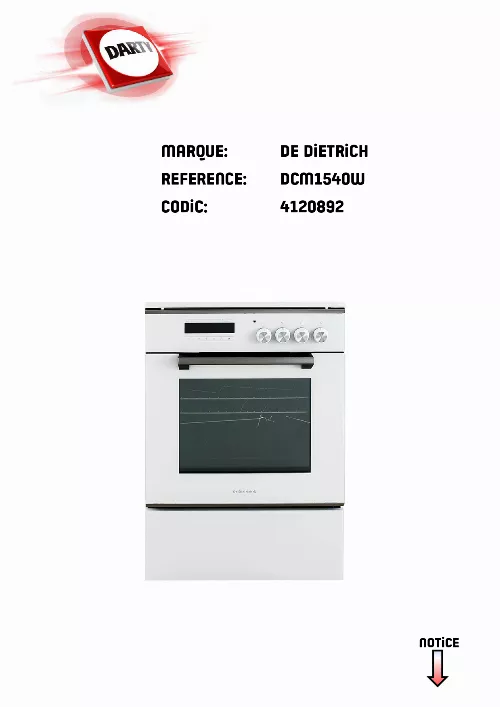 Mode d'emploi DE DIETRICH DCM1540W