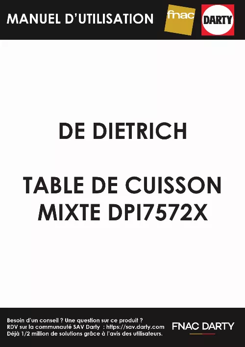 Mode d'emploi DE DIETRICH DPI7572G