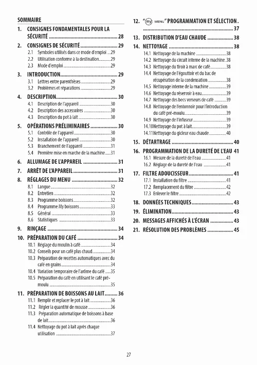 Mode d'emploi DELONGHI DINAMICA FEB 3550