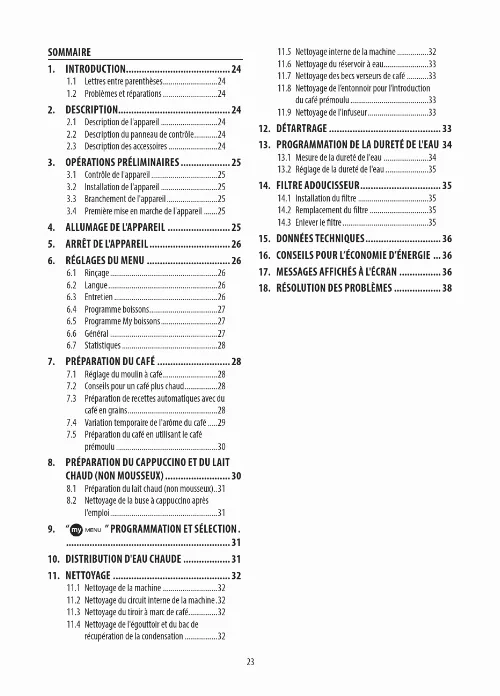 Mode d'emploi DELONGHI DINAMICA FEB 3575