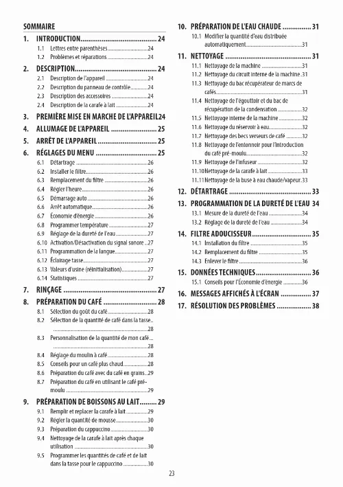 Mode d'emploi DELONGHI ECAM23.460.SB