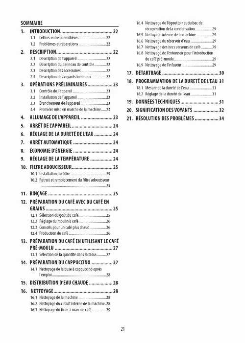 Mode d'emploi DELONGHI MAGNIFICA S SMART FEB 2531