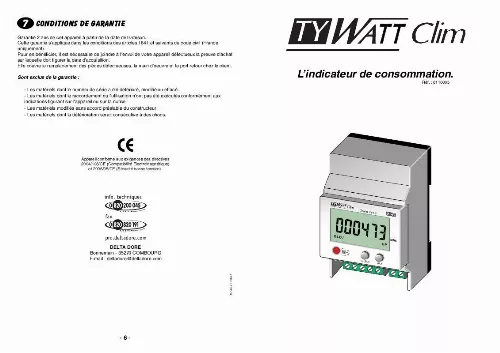 Mode d'emploi DELTA DORE TY WATT CLIM