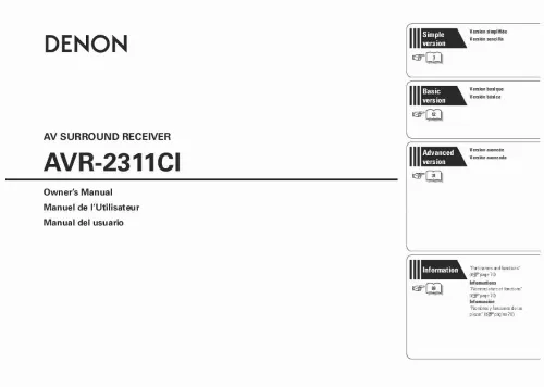 Mode d'emploi DENON AVR-2311CI