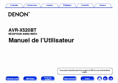 Mode d'emploi DENON AVRX520BT