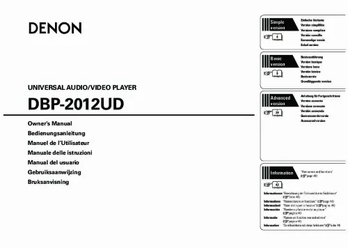 Mode d'emploi DENON DBP-2012UD