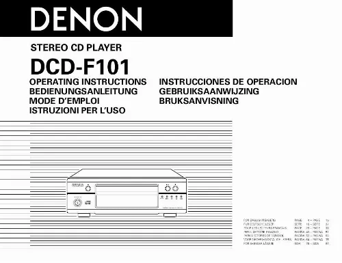 Mode d'emploi DENON DCD-F101