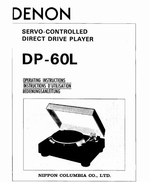 Mode d'emploi DENON DP-60L