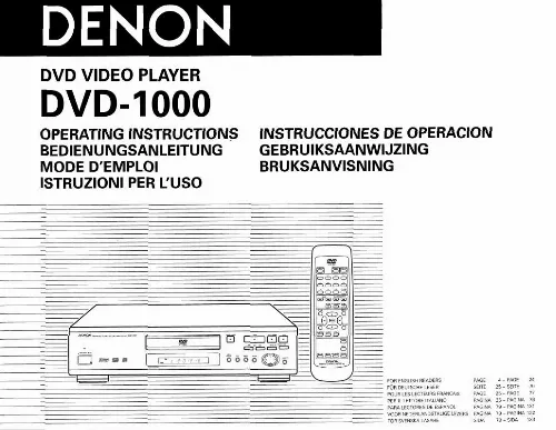 Mode d'emploi DENON DVD-1000