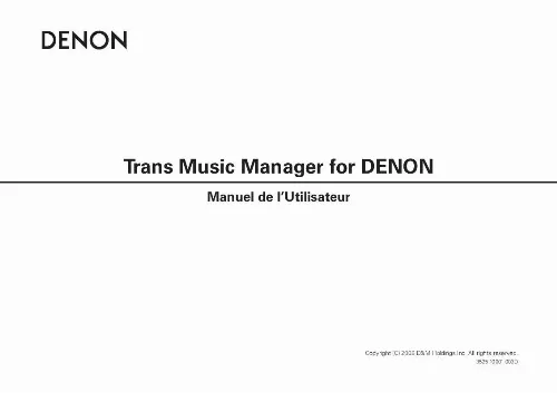 Mode d'emploi DENON TRANS MUSIC MANAGER