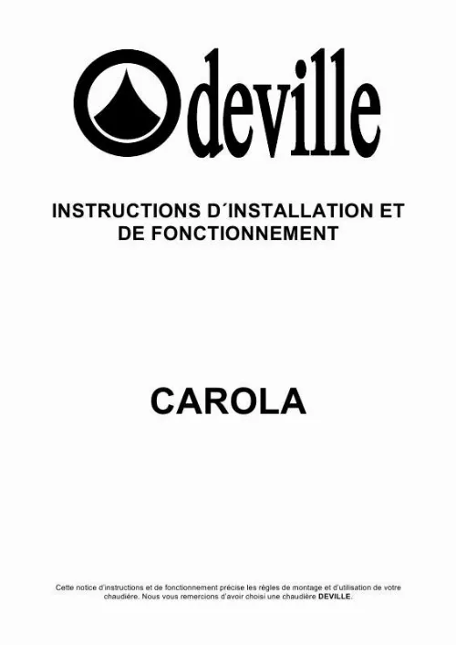 Mode d'emploi DEVILLE CAROLA