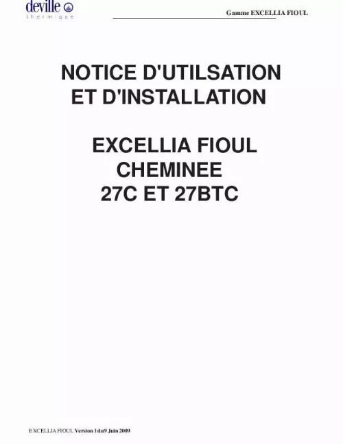 Mode d'emploi DEVILLE EXCELLIA FIOUL 27C