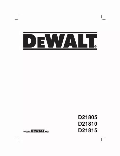 Mode d'emploi DEWALT D21805K