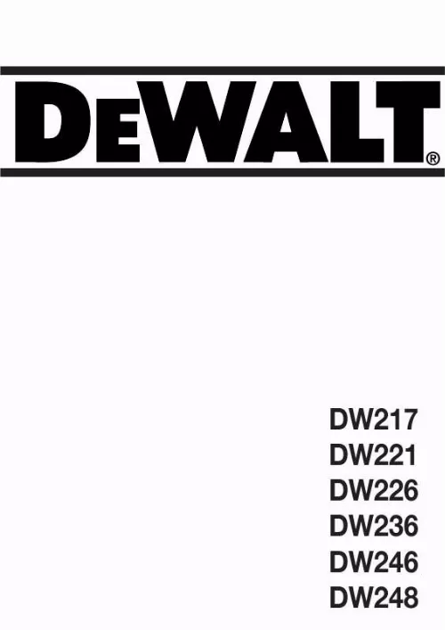 Mode d'emploi DEWALT DW217