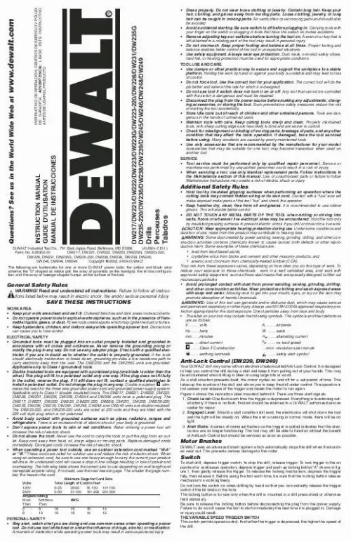 Mode d'emploi DEWALT DW235G