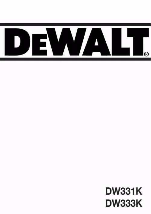 Mode d'emploi DEWALT DW333K