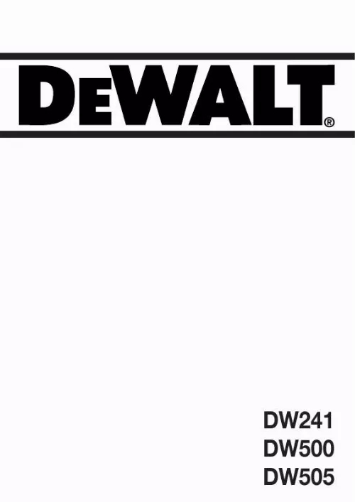 Mode d'emploi DEWALT DW505K