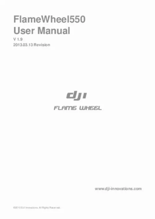 Mode d'emploi DJI FLAME WHEEL 550