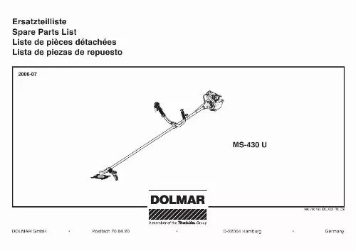 Mode d'emploi DOLMAR MS-430 U
