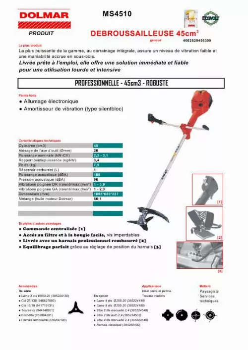 Mode d'emploi DOLMAR MS4510