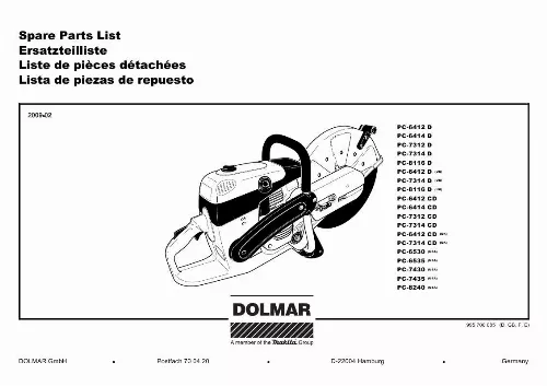 Mode d'emploi DOLMAR PC-6412 D