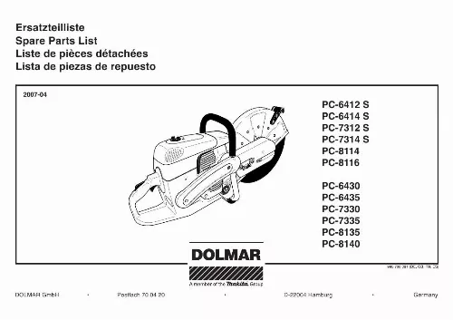 Mode d'emploi DOLMAR PC-6412 S