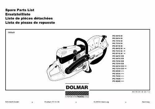 Mode d'emploi DOLMAR PC-7312 D