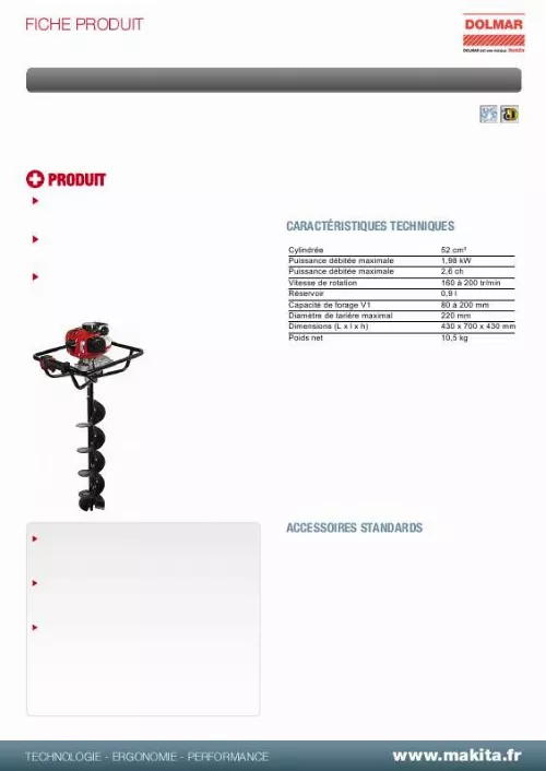 Mode d'emploi DOLMAR PD520