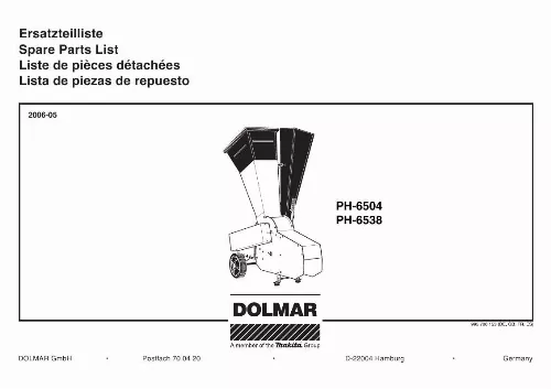 Mode d'emploi DOLMAR PH-6504