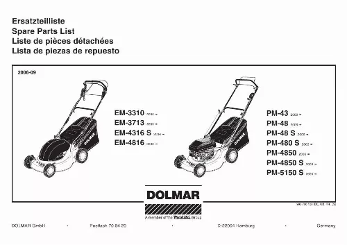 Mode d'emploi DOLMAR PM-4850 S