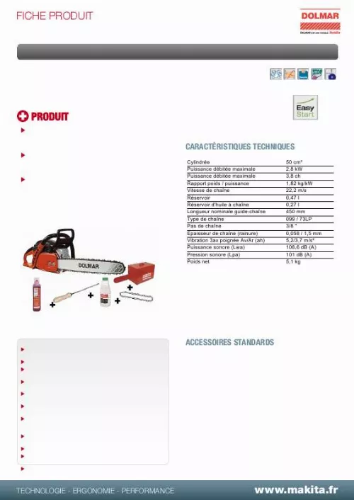 Mode d'emploi DOLMAR PS5105KIT45