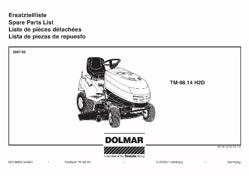 Mode d'emploi DOLMAR TM-98.14 H2D