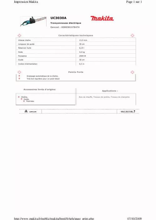 Mode d'emploi DOLMAR UC3030A