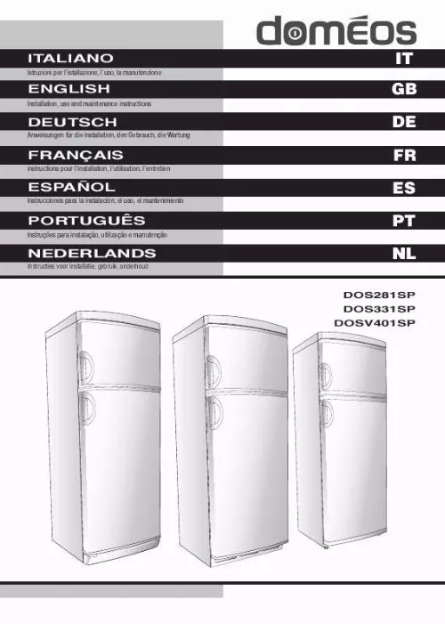 Mode d'emploi DOMEOS DOS281SP
