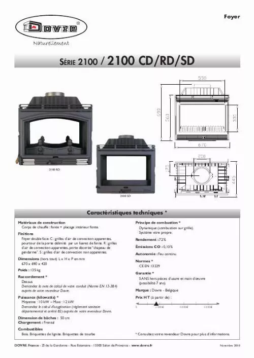 Mode d'emploi DOVRE 2100 CD