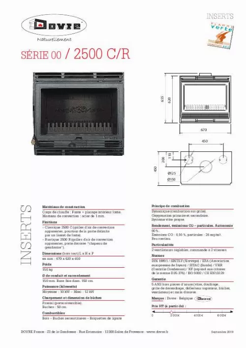 Mode d'emploi DOVRE 2500 R