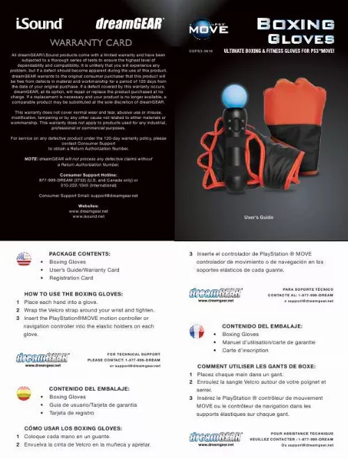 Mode d'emploi DREAMGEAR BOXING GLOVES