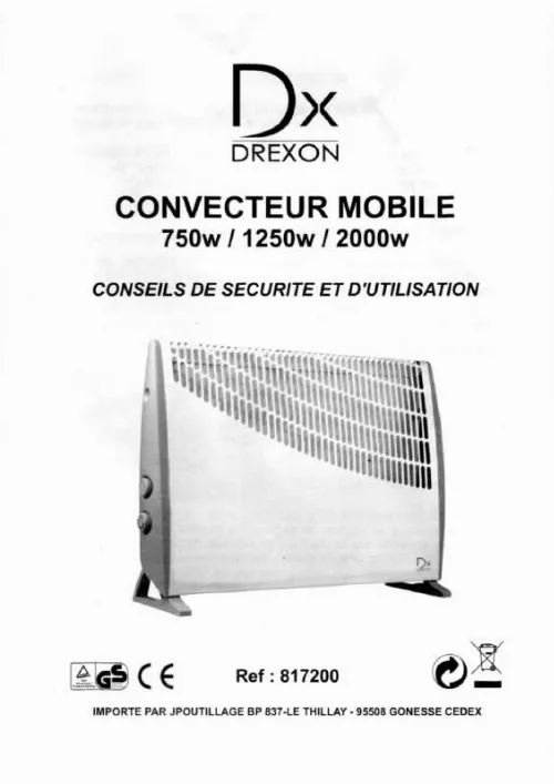 Mode d'emploi DREXON CONVECTEUR MOBILE 1250