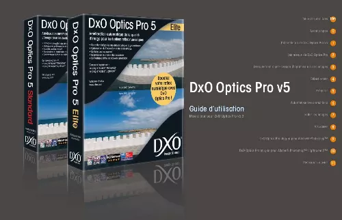 Mode d'emploi DXO OPTICS PRO V5.3