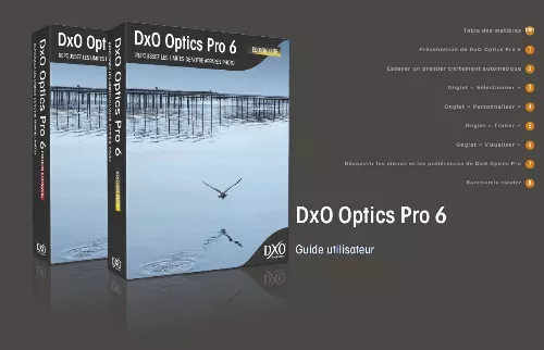 Mode d'emploi DXO OPTICS PRO 6.1.2