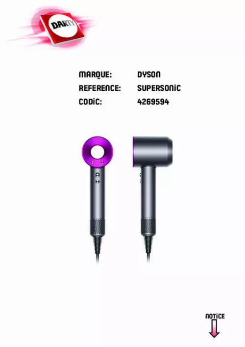 Mode d'emploi DYSON SUPERSONIC NICKEL