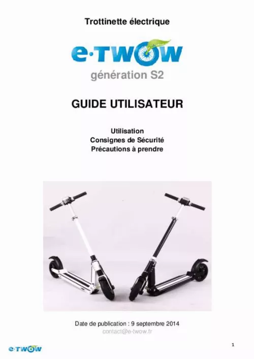 Mode d'emploi E-TWOW S2 ECO