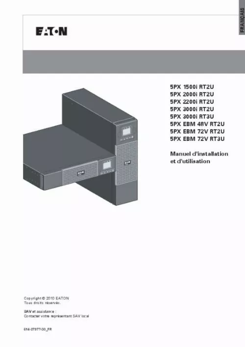 Mode d'emploi EATON 5P 1550I VA RACK 1U