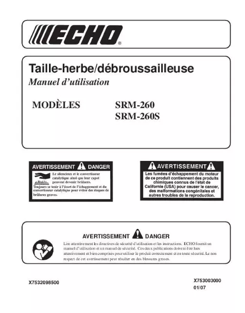 Mode d'emploi ECHO SRM-260