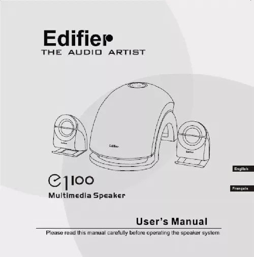 Mode d'emploi EDIFIER E1100