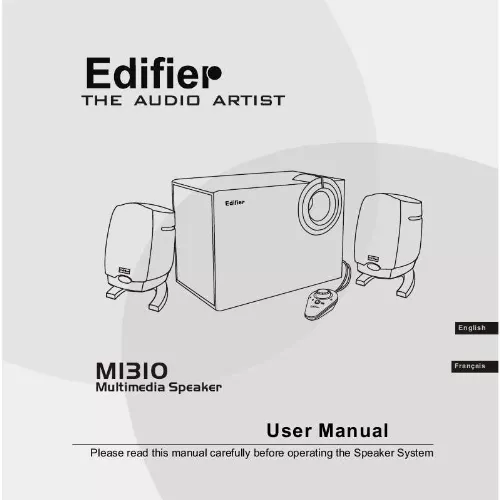 Mode d'emploi EDIFIER M1310