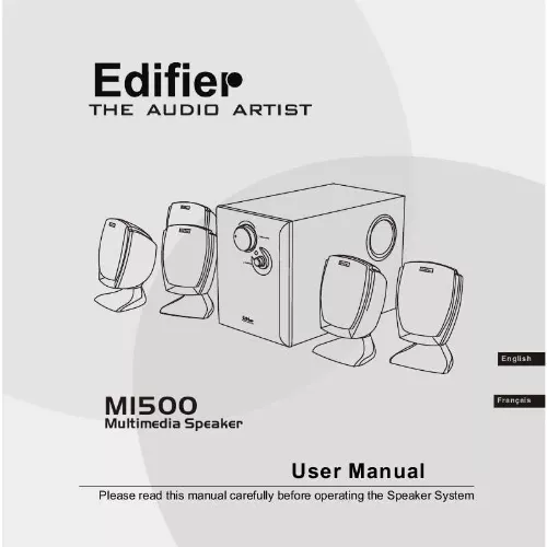 Mode d'emploi EDIFIER M1500